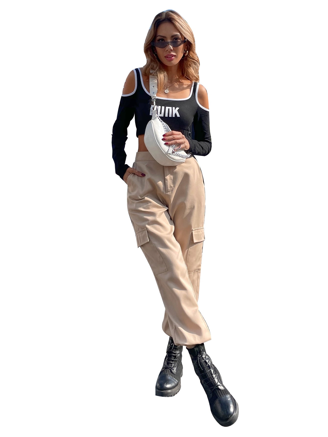 Damen Cargo-Hose Elastisch Bequem Eveloria
