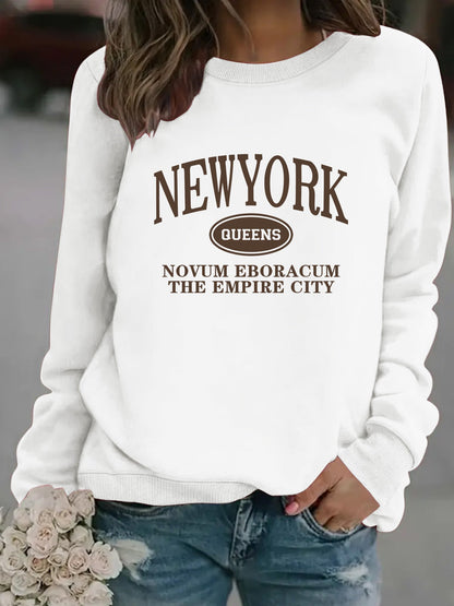 Damen Sweatshirt New Yorker Schriftzug Eveloria