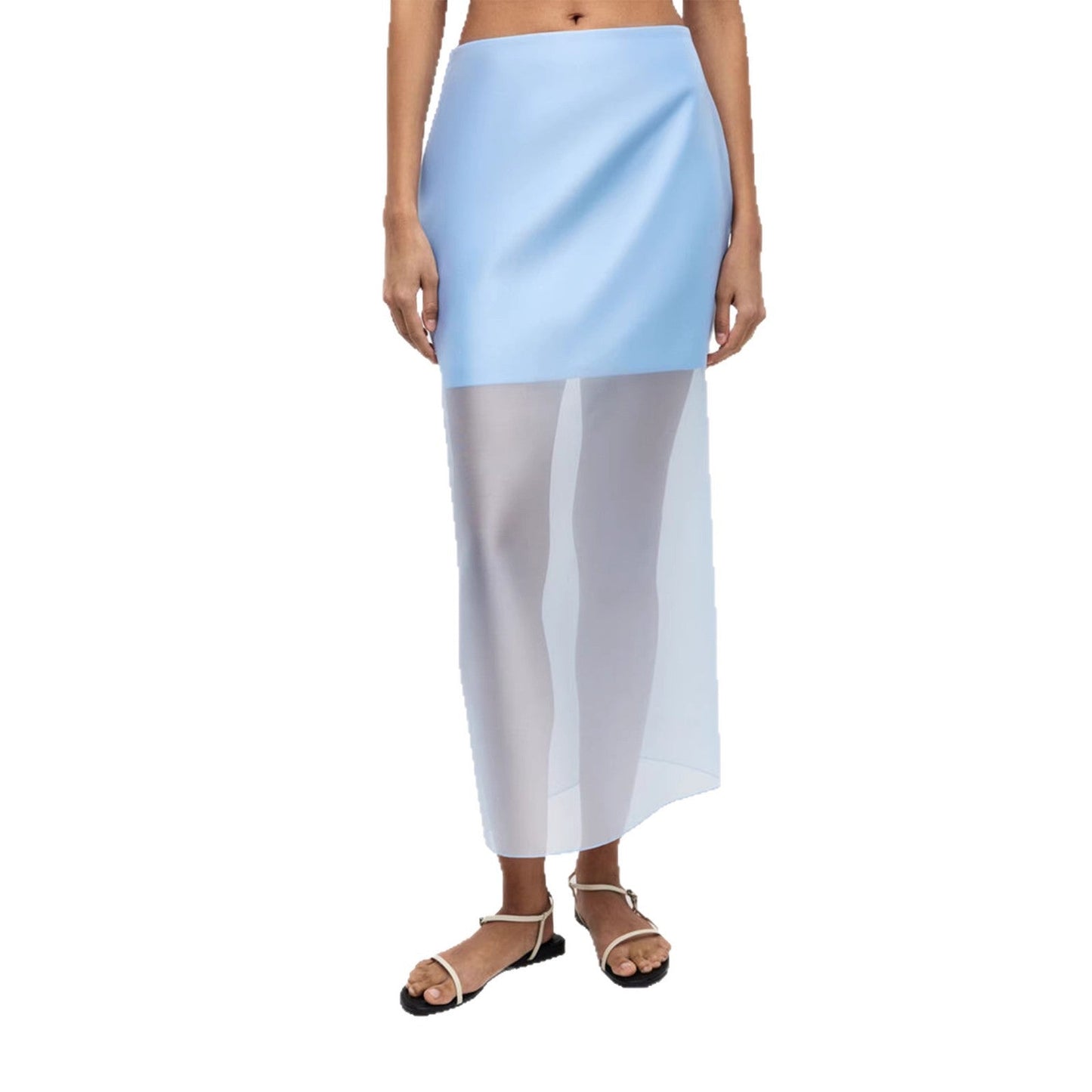 Damen Chiffon-Rock Lang Mit Seitlichem Schlitz Eveloria
