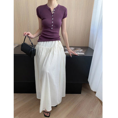 Damen Leinenhose Bequem Weit Schnitt Beige