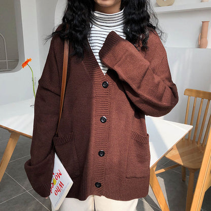 Damen Cardigan Lässiger Schnitt Überschnittene Schultern Beige