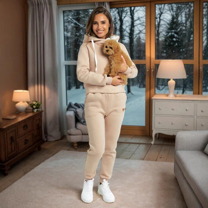 Damen Sport-Outfit Hoodie und Jogginghose Set Hochkragen - Eveloria