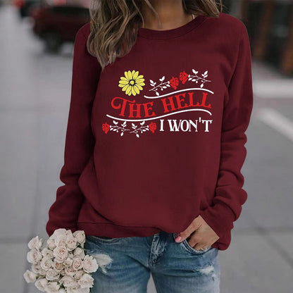 Damen Sweatshirt Verspieltes Motiv Bequem Grün Eveloria