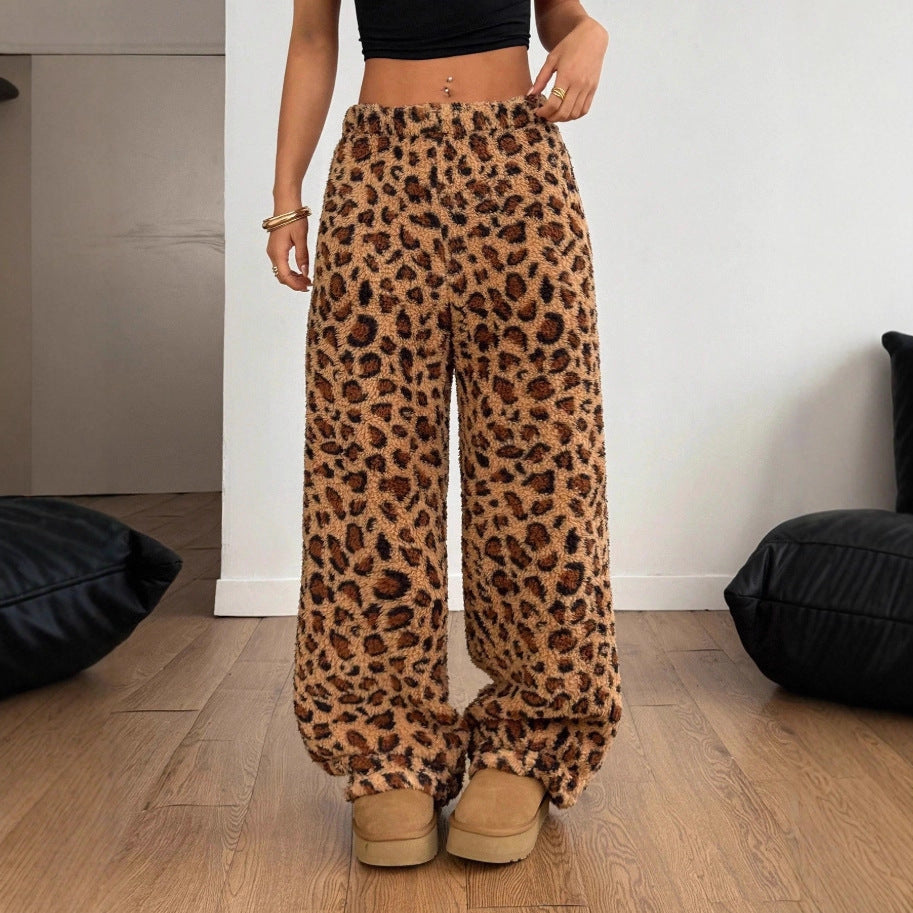 Damen Leoprint-Hosen Lässig Eveloria