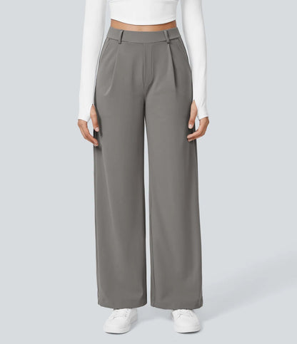 Damen Palazzo-Hose Weit Geschnitten Falten Elegant Eveloria