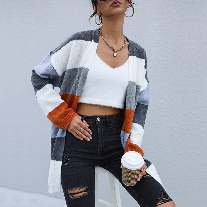 Damen Strickcardigan Weiches Material Bunt