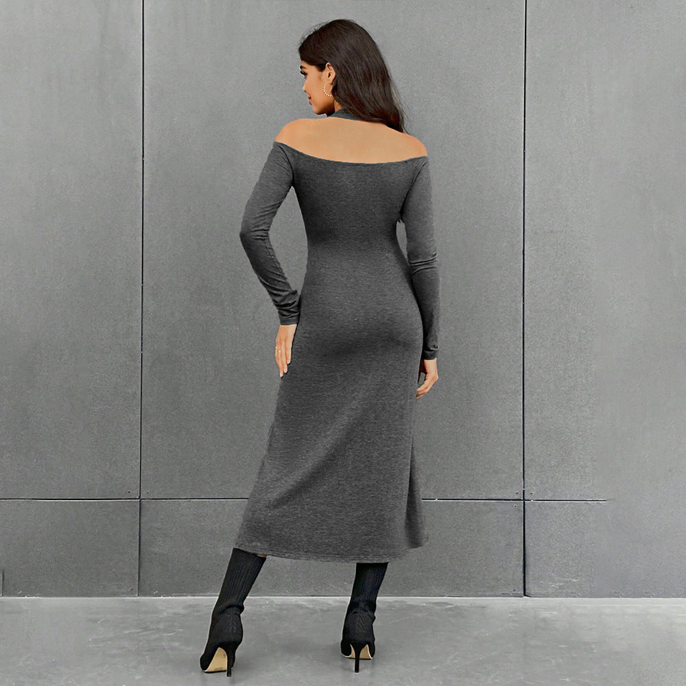 Damen Maxikleid Elegantes Cut-Out-Design