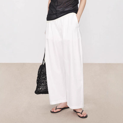 Damen Palazzo-Hose Elastischer Bund Weit