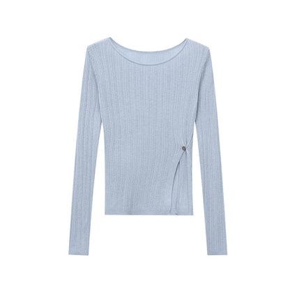 Damen Langarmoberteil Rippstruktur Elegant Eveloria