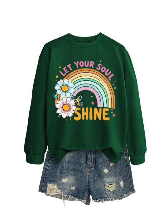 Damen Sweatshirt Bunt Florales Grafikdesign Eveloria