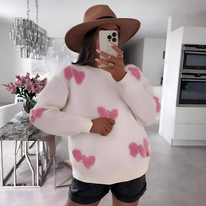 Damen Strickpullover Herzdesign Lässig - Eveloria