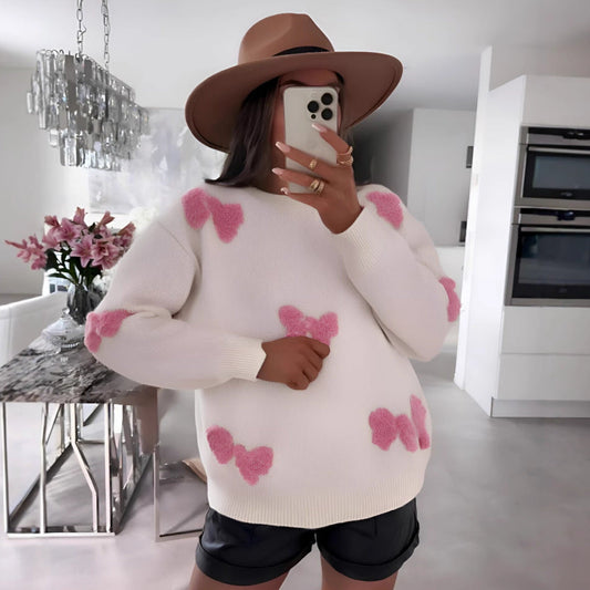 Damen Strickpullover Herzdesign Lässig - Eveloria