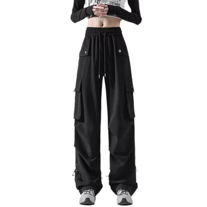 Damen Cargo-Hose mit Seitentaschen und verstellbarem Bund