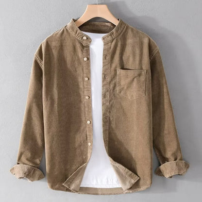 Damen Cord-Hemdjacke Stehkragen Brusttasche Eveloria