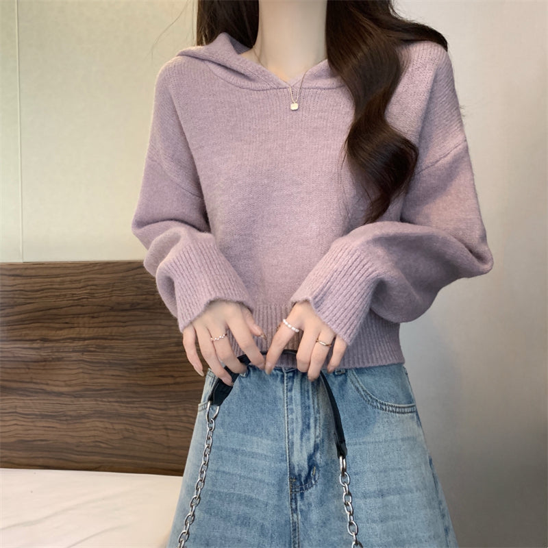 Damen Hoodie Lässige Passform Strukturiertes Material Grau Eveloria
