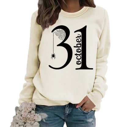 Damen Sweatshirt Halloween-Motiv Bequem Grau Eveloria