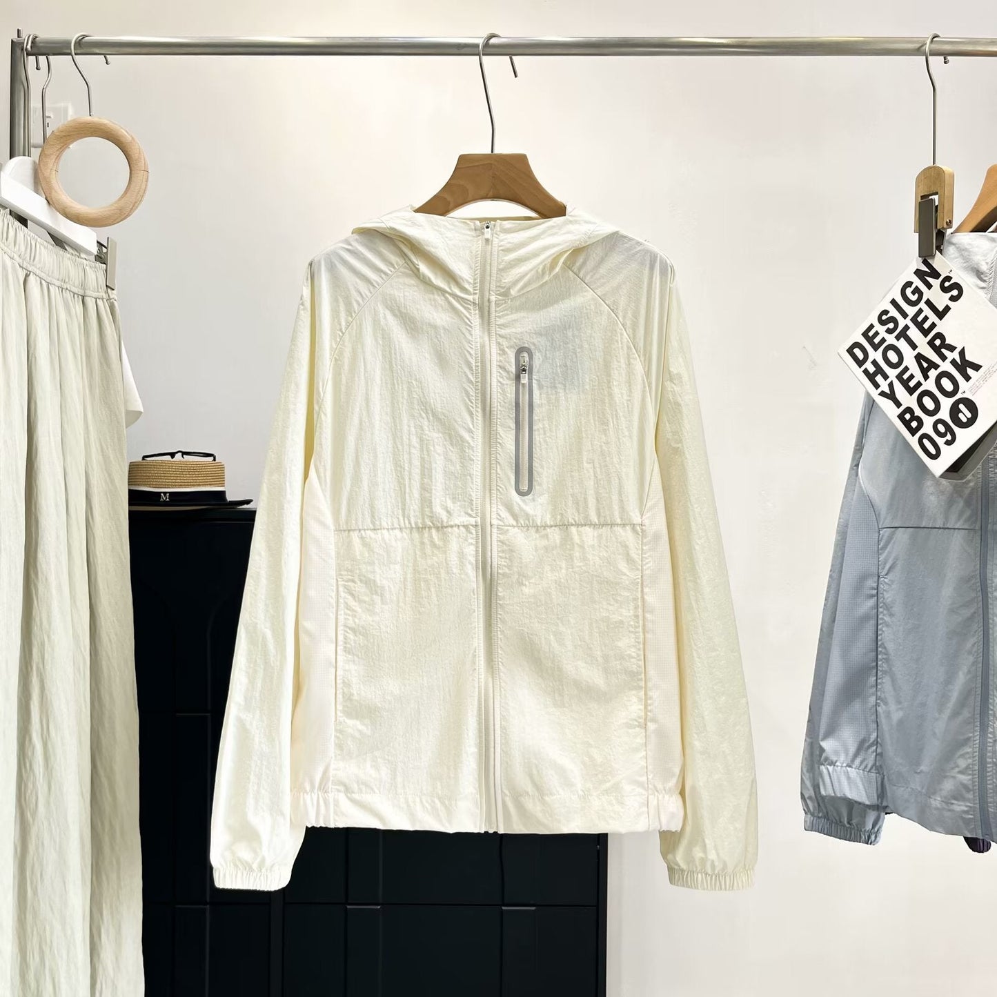 Damen Übergangsjacke Leicht Atmungsaktiv Reißverschlusstaschen Beige