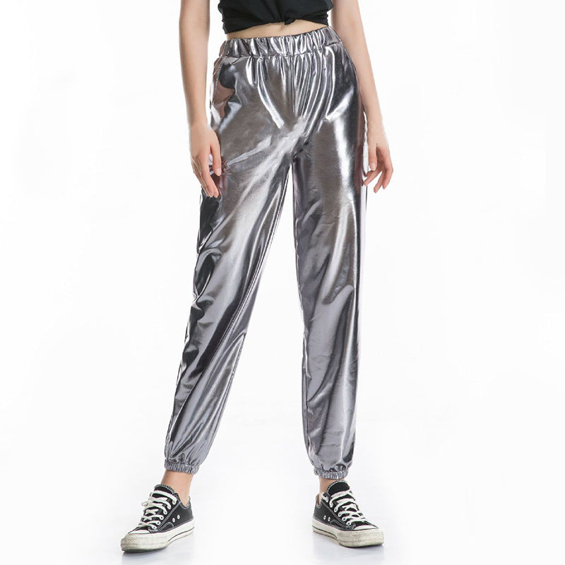 Damen Freizeithose Glänzend Schwarz Eveloria - Eveloria