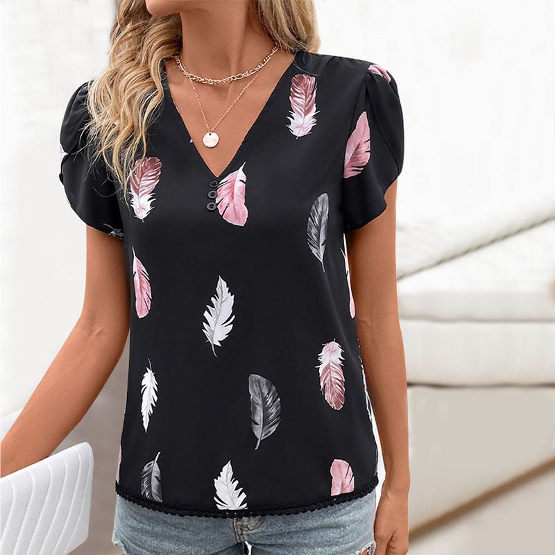 Damen mit Blumenmuster und Knöpfen