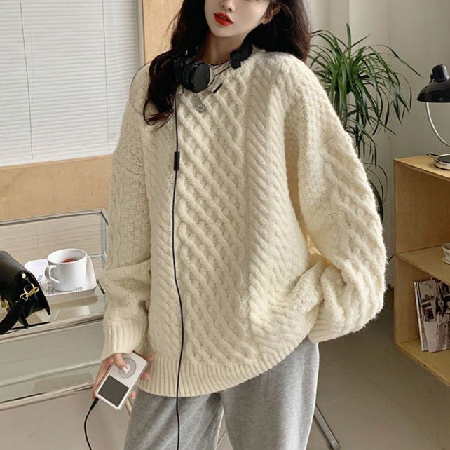 Damen Grobstrickpullover Einzigartige Struktur Eveloria