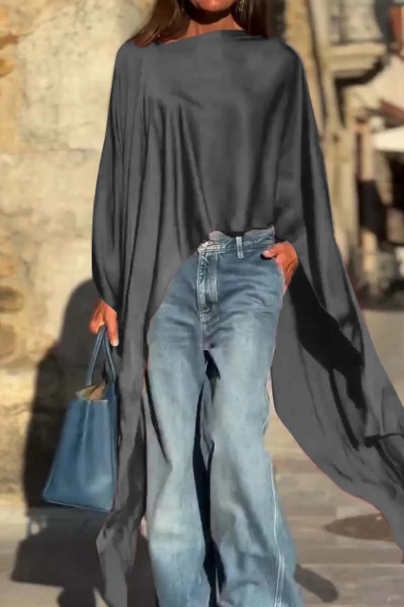 Damen Oversized-Oberteil Fließender Schnitt Eveloria