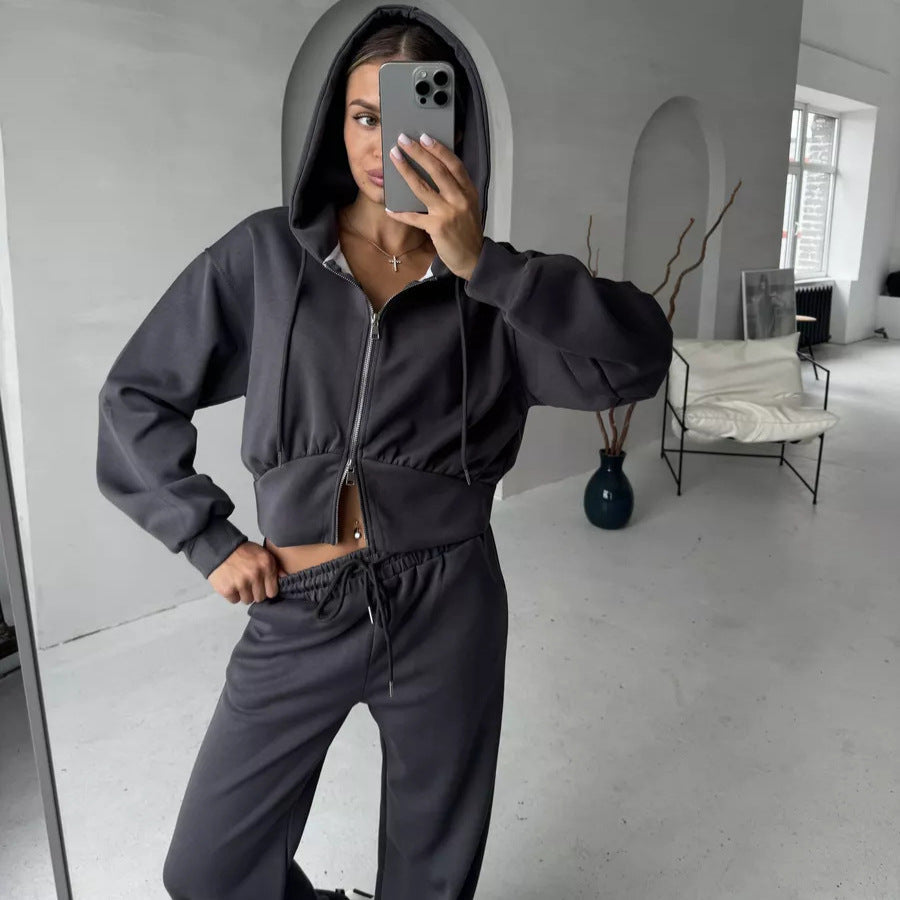 Damen Sport Set Cropped Hoodie und Jogginghose Eveloria