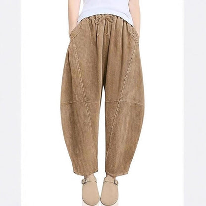 Damen High-Waist Freizeithose mit Kordelzug Eveloria