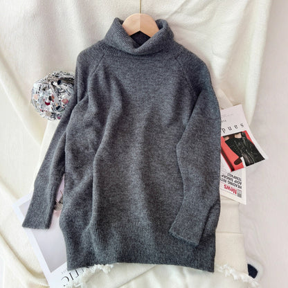 Damen Pullover Cashmere-Mischung Weich Hochkragen Beige