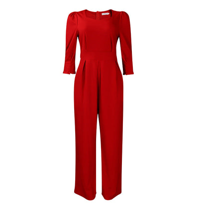 Damen Jumpsuit V-Ausschnitt Tailliert Eveloria