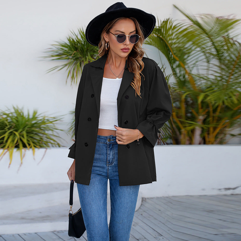 Damen Utility-Jacke Lässig Dekorative Knöpfe Eveloria