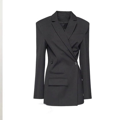 Damen Blazer Asymmetrisch Moderner Schnitt Eveloria