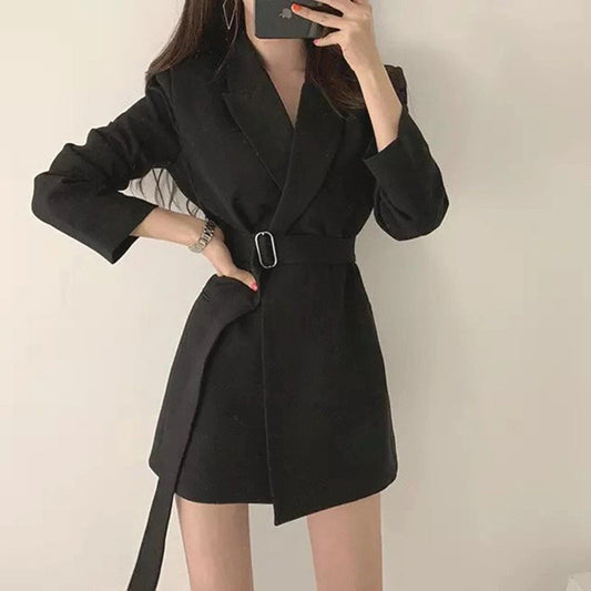 Damen Blazer mit Taillengürtel Eveloria - Eveloria