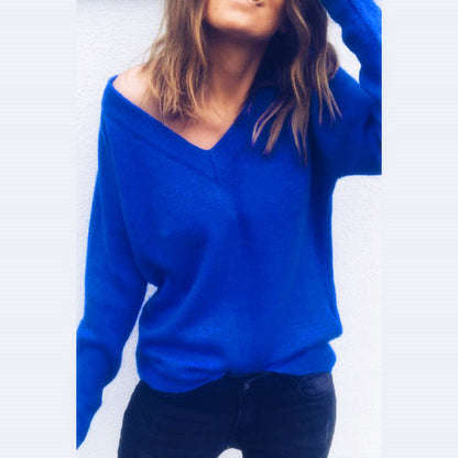 Damen Pullover V-Ausschnitt Lässiger Schnitt Eveloria
