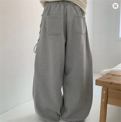 Damen High-Waist-Hose Weite Schnitt mit Schnürdetails Eveloria