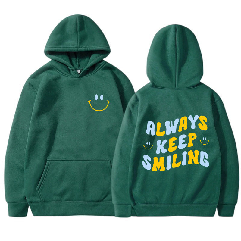 Damen Pullover Kapuze mit Kängurutaschen und Schriftzug