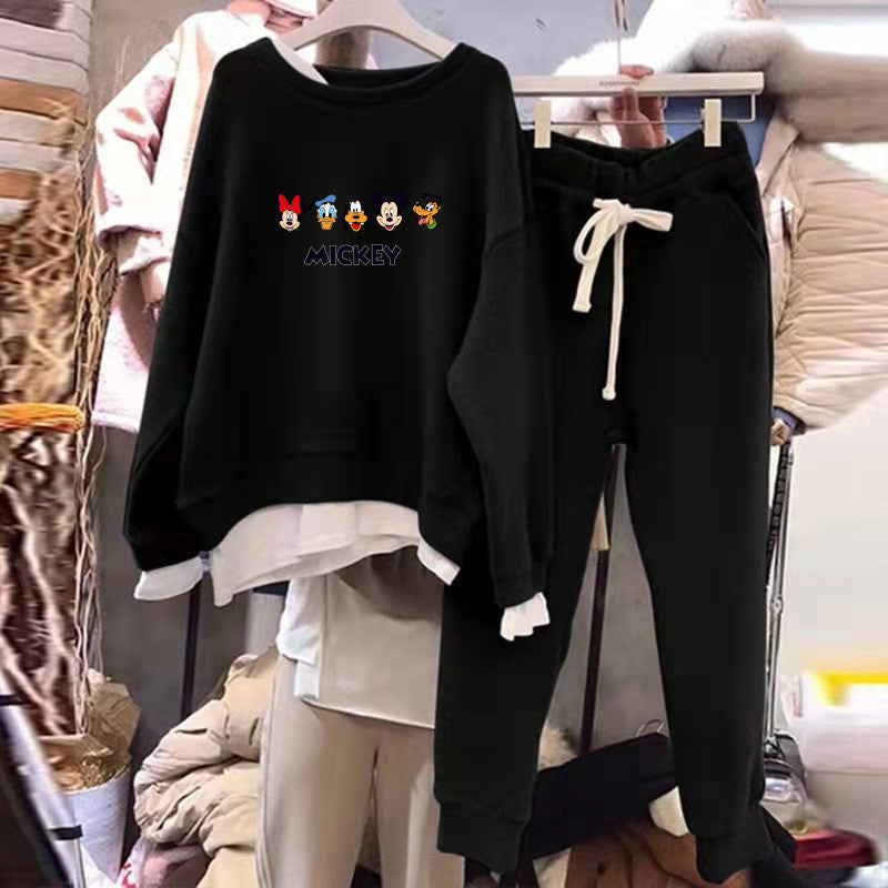 Damen Sweatset Mickey Motiv Lässiger Schnitt Eveloria