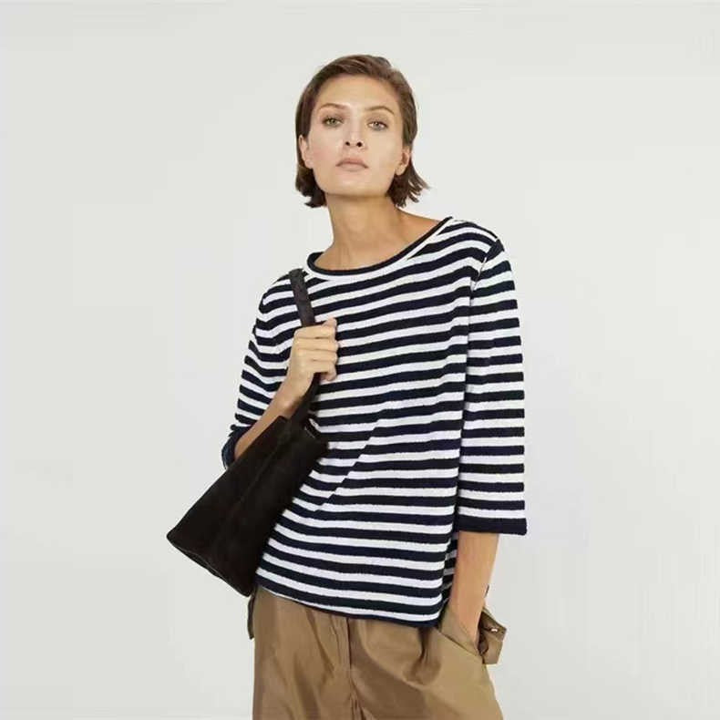 Damen Streifenpullover Weitschnitt Eveloria - Eveloria