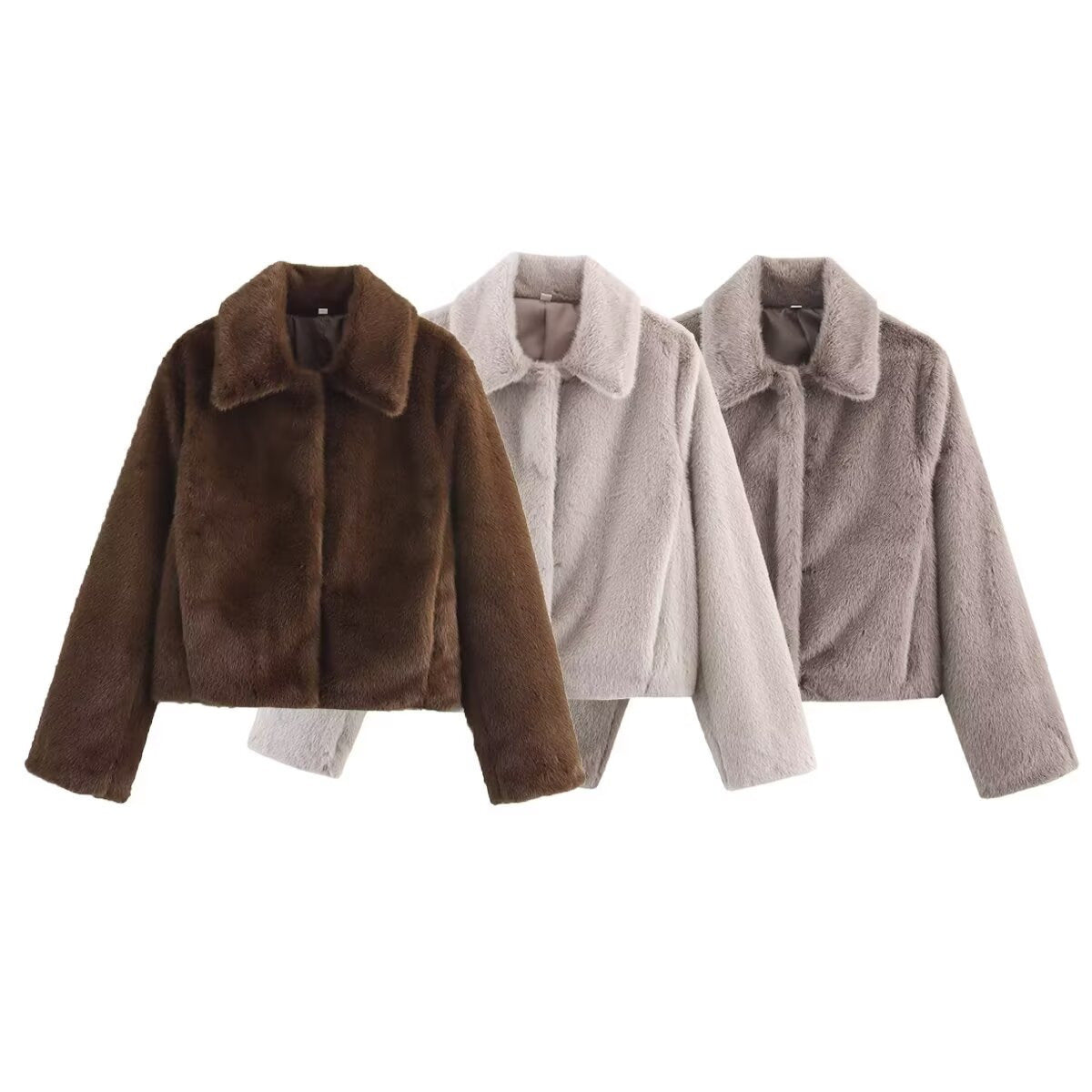 Damen Kunstpelzjacke Kuschelig Eveloria