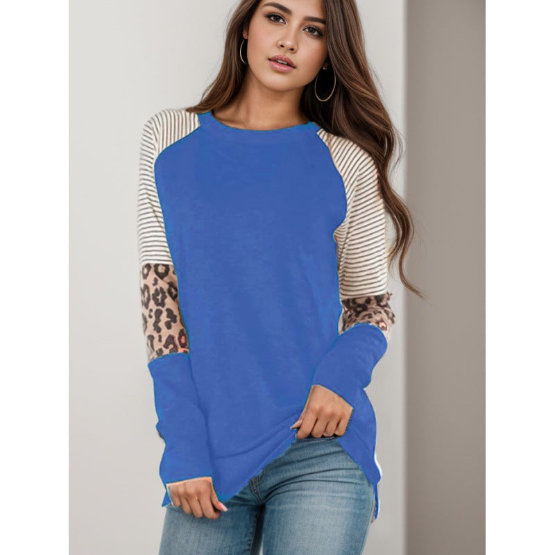 Damen Langarmshirt Tiermuster Streifendesign Eveloria