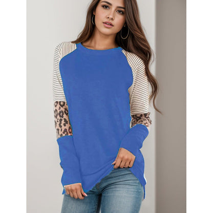 Damen Langarmshirt Tiermuster Streifendesign Eveloria