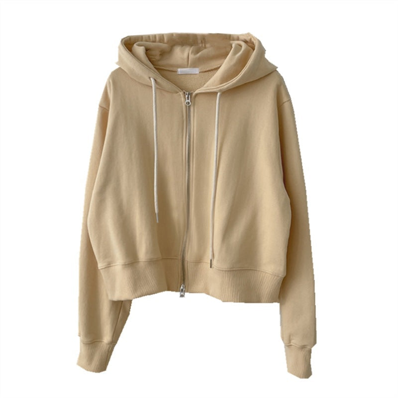 Damen Cropped Kapuzenjacke Weich Ärmel Eveloria