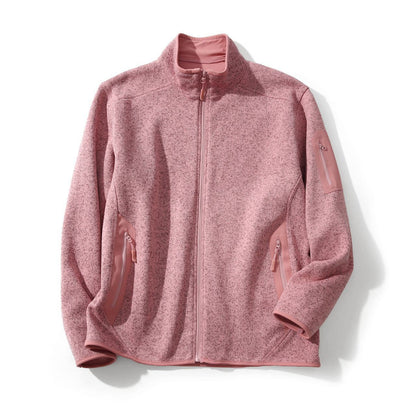 Eveloria Damen Fleecejacke Reißverschlusstaschen Hochkragen