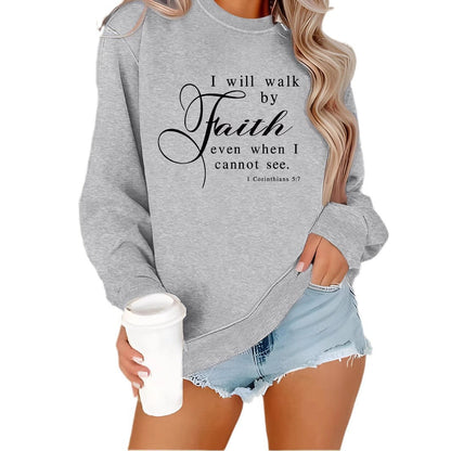 Damen Sweatshirt Weich Velours Mit Schriftzug Beige