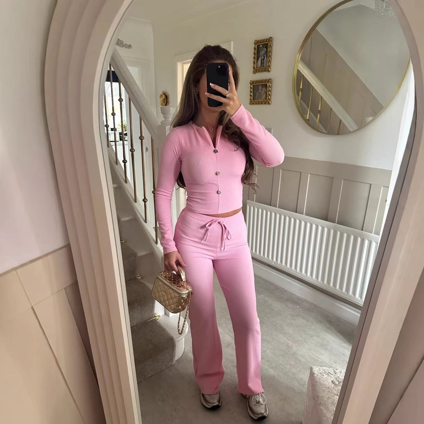 Damen Jumpsuit Eleganter Knopfverschluss Leichter Schnitt