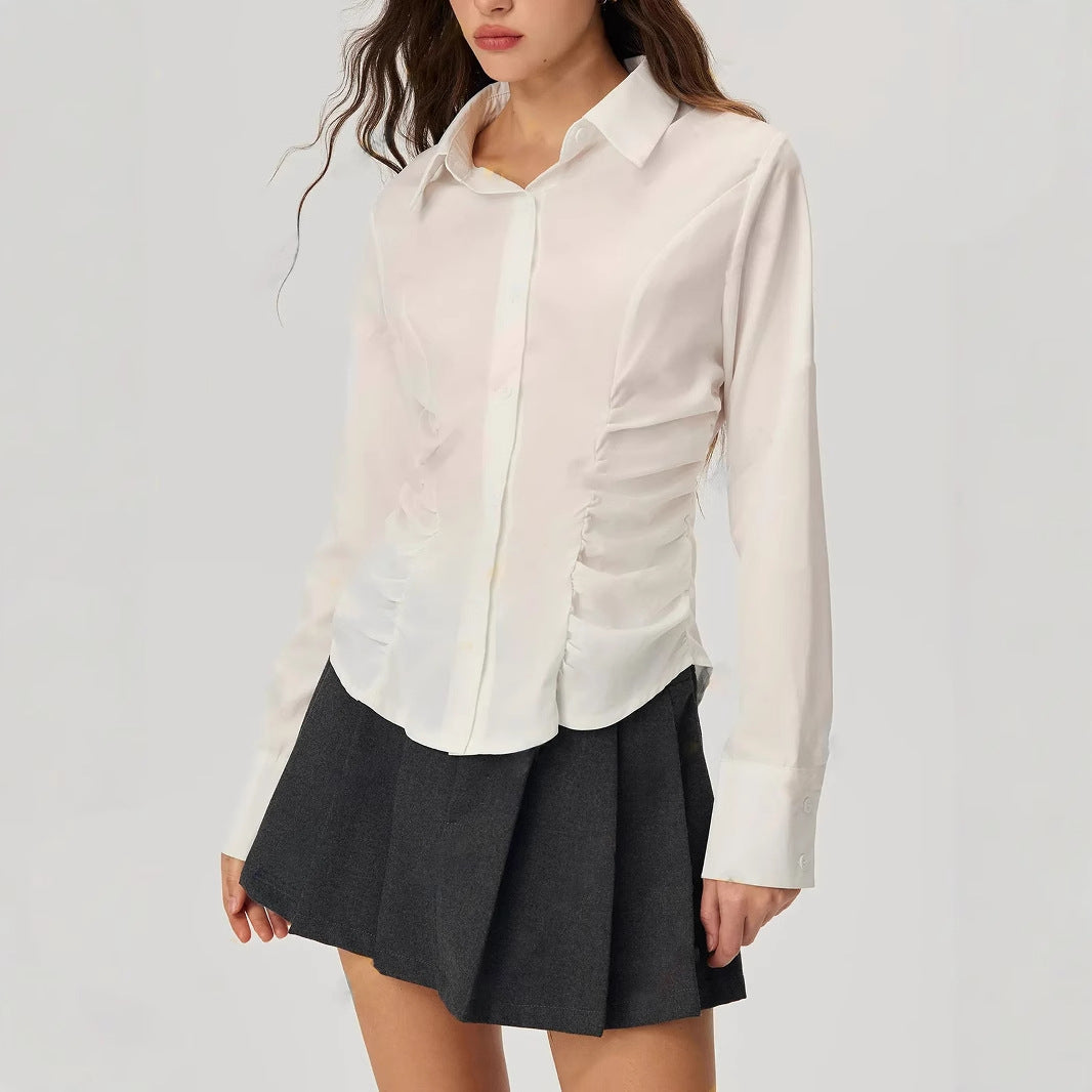Damen Bluse Rüschendetails Eveloria Elegante Bluse