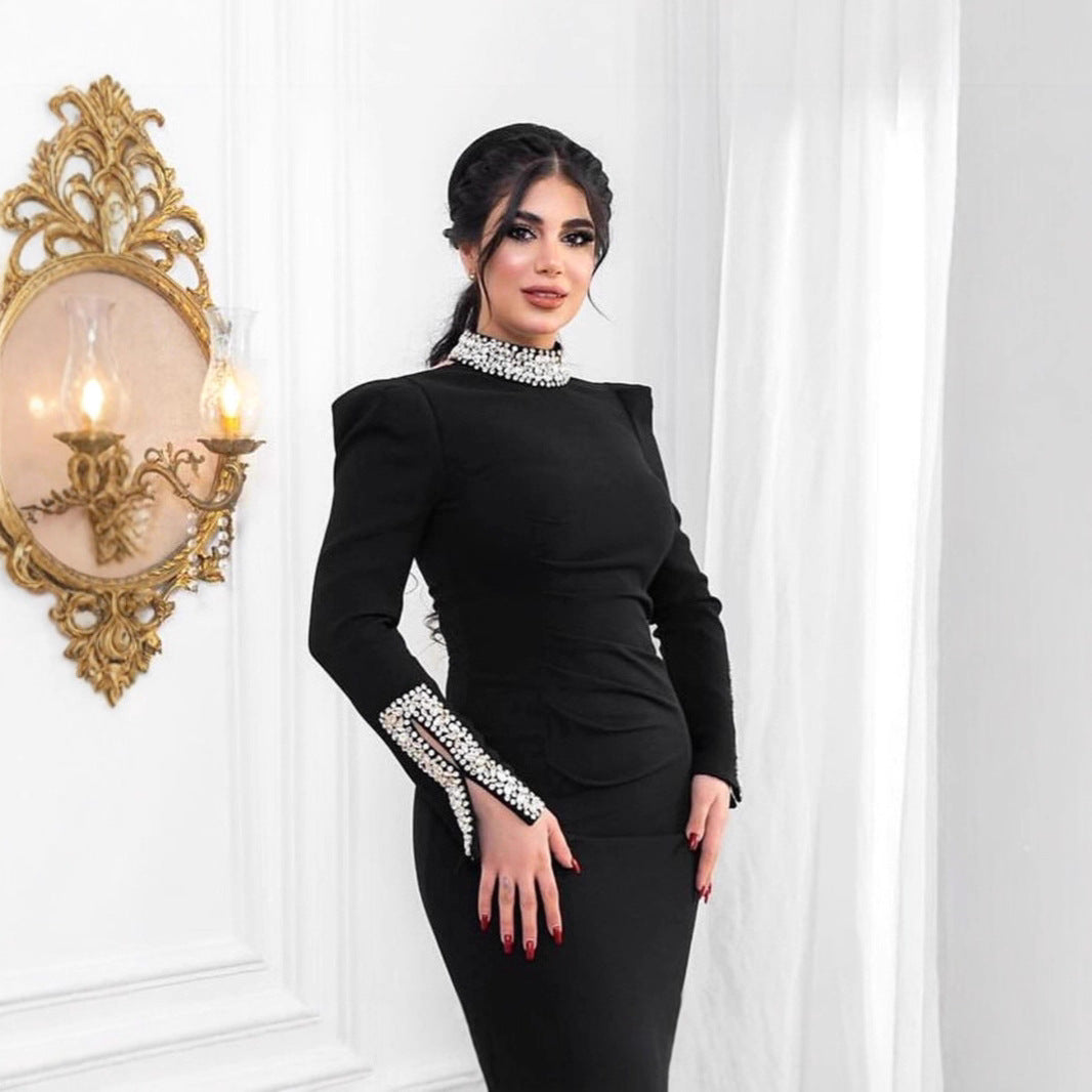 Damen Abendkleid Schimmernd Hohes Schlitzdesign