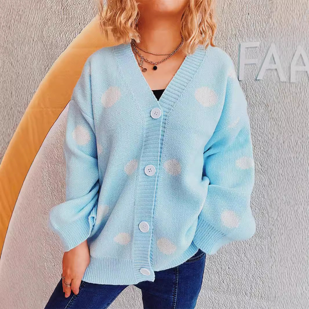 Damen Strickcardigan mit Punktedesign Bequem Eveloria