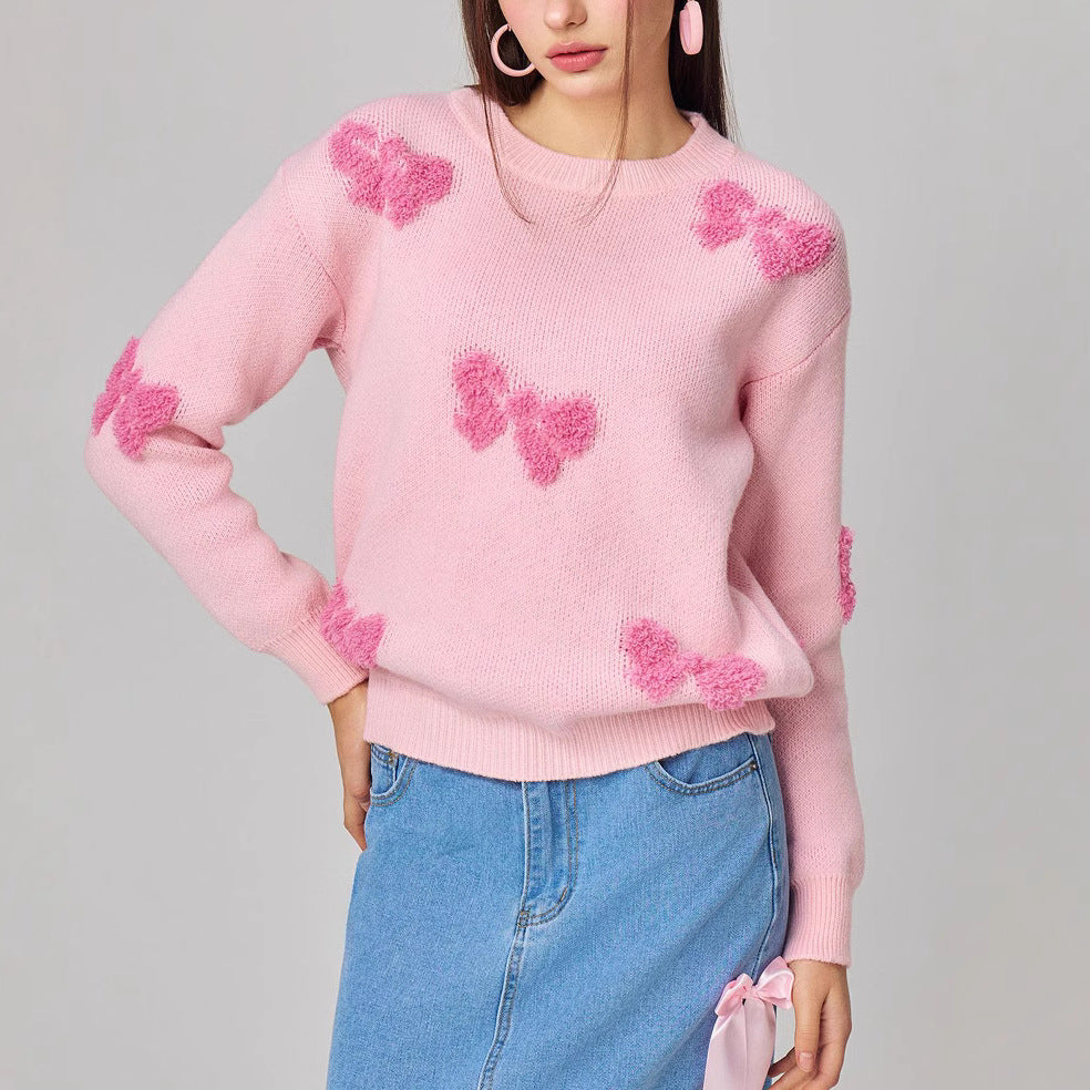 Damen Strickpullover Herzdesign Lässig