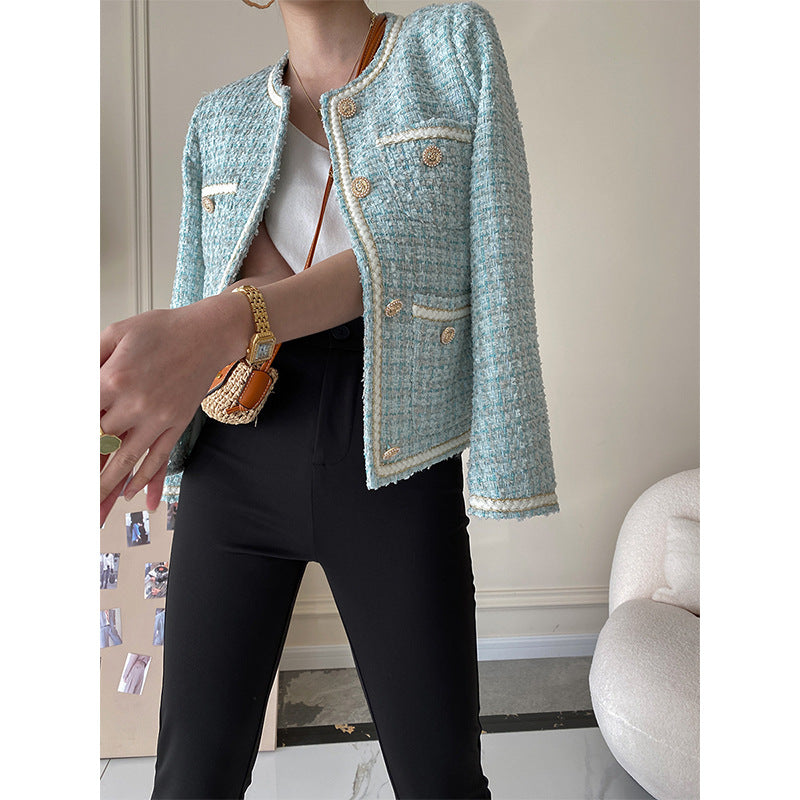 Damen Bouclé-Jacke mit Schmuckknöpfen Eveloria