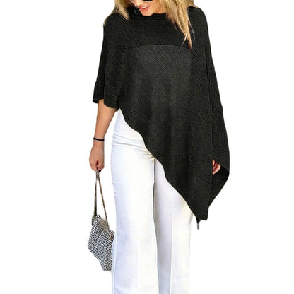 Damen Poncho-Bluse Elegantes Design